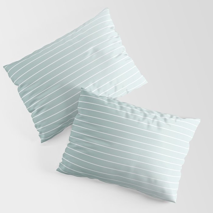 Ombre Arch XVII Natural Teal Gradient Modern Geometric Lines Pillow Sham Gallery Image 1