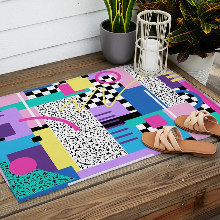 Memphis pattern 118 - 80s / 90s Retro Outdoor Rug Gallery Image 2