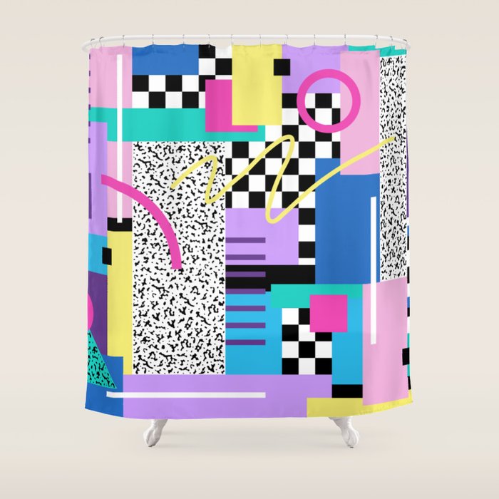 Memphis pattern 118 - 80s / 90s Retro Shower Curtain Gallery Image 1