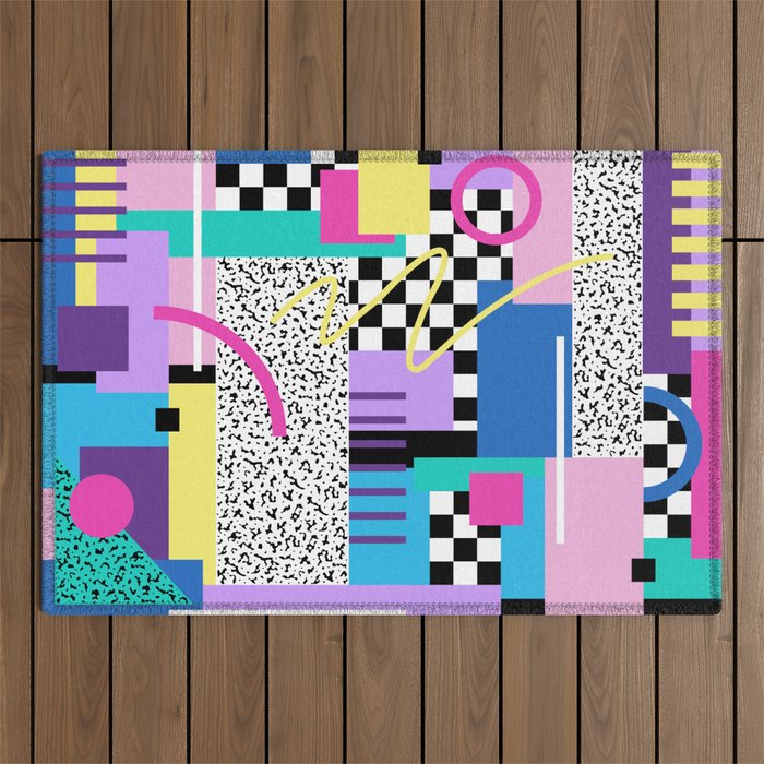 Memphis pattern 118 - 80s / 90s Retro Outdoor Rug Gallery Image 1