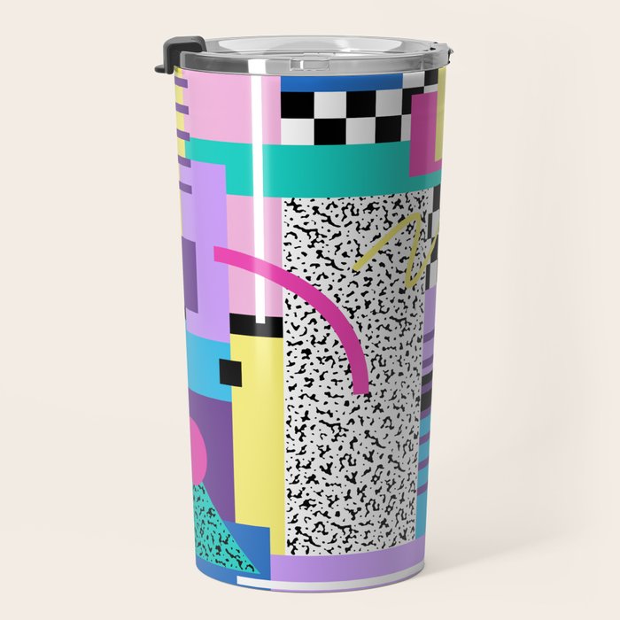 Memphis pattern 118 - 80s / 90s Retro Travel Mug Gallery Image 3
