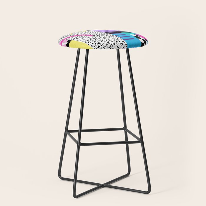 Memphis pattern 118 - 80s / 90s Retro Stool Gallery Image 1