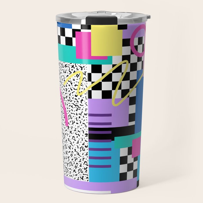 Memphis pattern 118 - 80s / 90s Retro Travel Mug Gallery Image 1