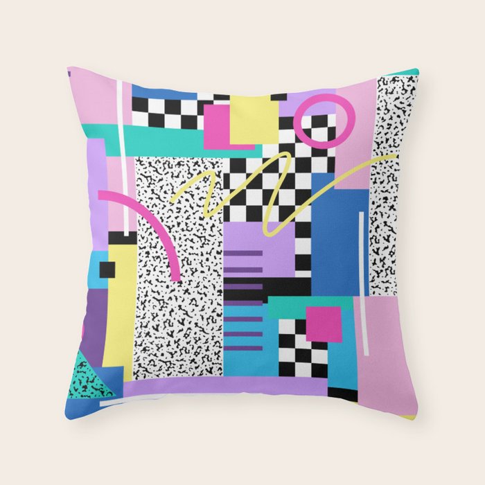 Memphis pattern 118 - 80s / 90s Retro Throw Pillow Gallery Image 1
