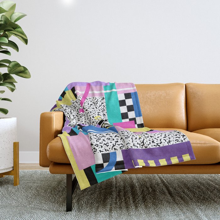 Memphis pattern 118 - 80s / 90s Retro Throw Blanket Gallery Image 1