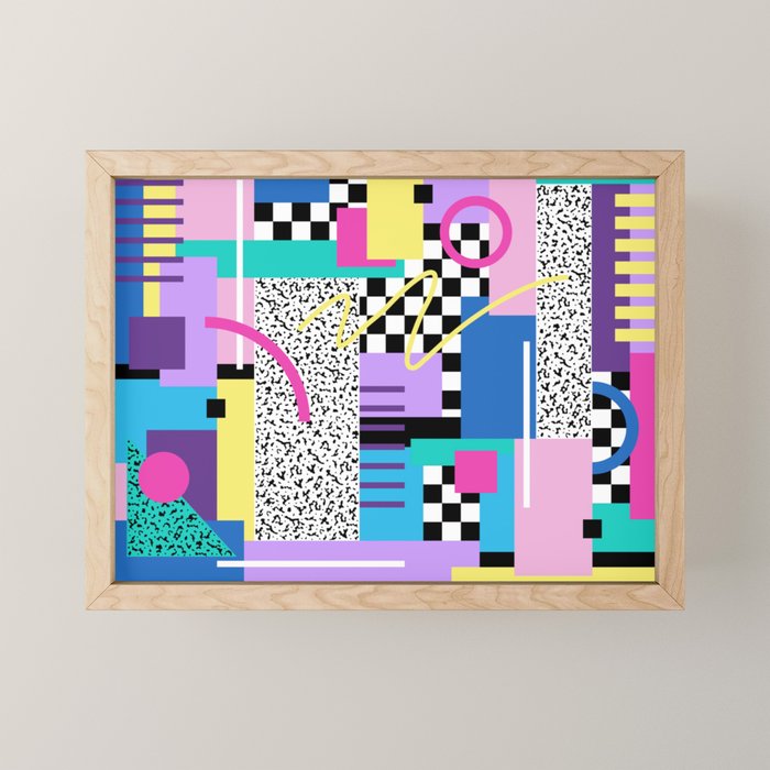 Memphis pattern 118 - 80s / 90s Retro Mini Art Print Gallery Image 1