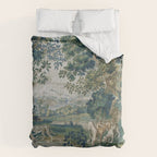 Antique French Verdure Hunting Scene Tapestry Comforter Gallery Image 6