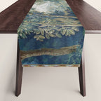Antique French Verdure Hunting Scene Tapestry Table Runner Gallery Image 1