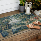Antique French Verdure Hunting Scene Tapestry Outdoor Rug Gallery Image 2