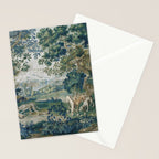Antique French Verdure Hunting Scene Tapestry Stationery Card Gallery Image 2
