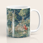 Antique French Verdure Hunting Scene Tapestry Coffee Mug Gallery Image 1