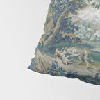 Antique French Verdure Hunting Scene Tapestry Pillow Sham Gallery Image 4