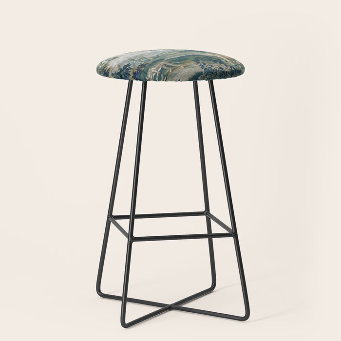 Antique French Verdure Hunting Scene Tapestry Stool Gallery Image 1