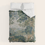 Antique French Verdure Hunting Scene Tapestry Duvet Cover Gallery Image 6