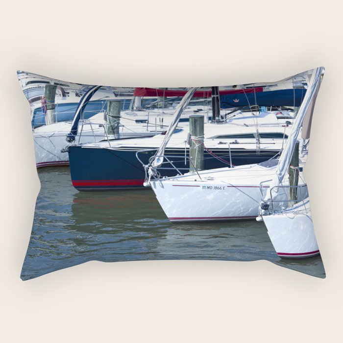 Annapolis Harbor X Nautical Art Rectangular Pillow Gallery Image 2