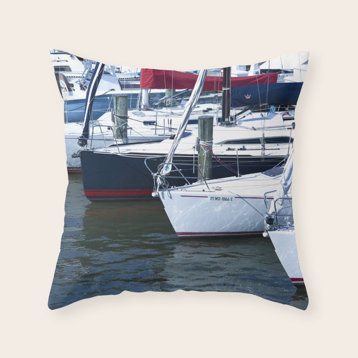 Annapolis Harbor X Nautical Art Throw Pillow Gallery Image 1