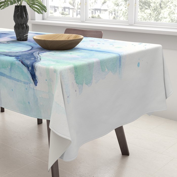 Dolphin Watercolor Sea Creature Animal Tablecloth Gallery Image 3