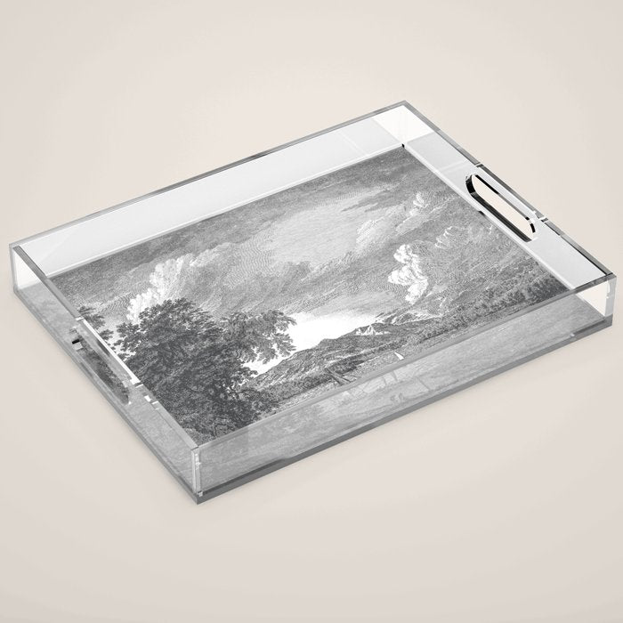 Hudson River and Catskills, Graphite and Crisp White Acrylic Tray Gallery Image 1