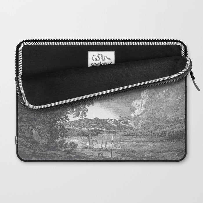 Hudson River and Catskills, Graphite and Crisp White Laptop Sleeve Gallery Image 2