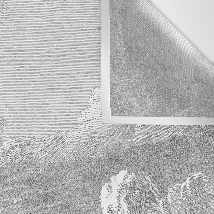 Hudson River and Catskills, Graphite and Crisp White Wall Tapestry Gallery Image 3