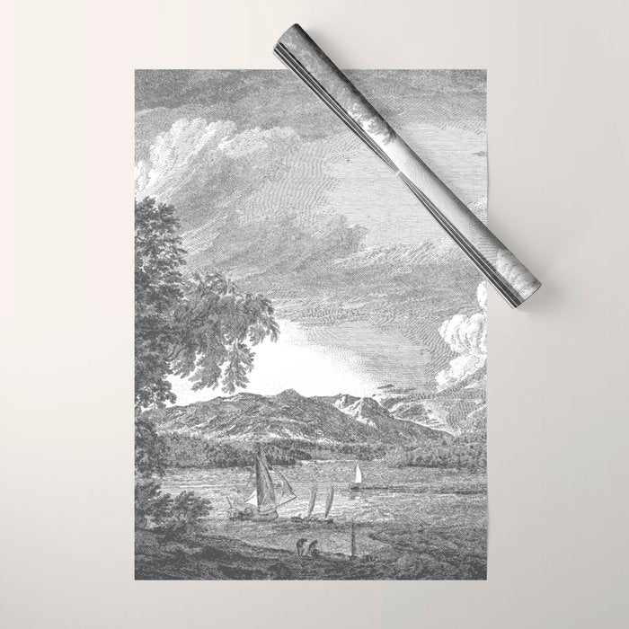Hudson River and Catskills, Graphite and Crisp White Wrapping Paper Gallery Image 1
