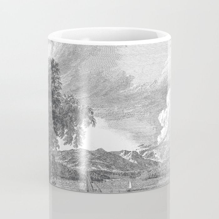 Hudson River and Catskills, Graphite and Crisp White Coffee Mug Gallery Image 4