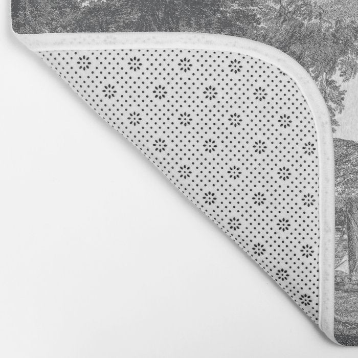 Hudson River and Catskills, Graphite and Crisp White Bath Mat Gallery Image 2