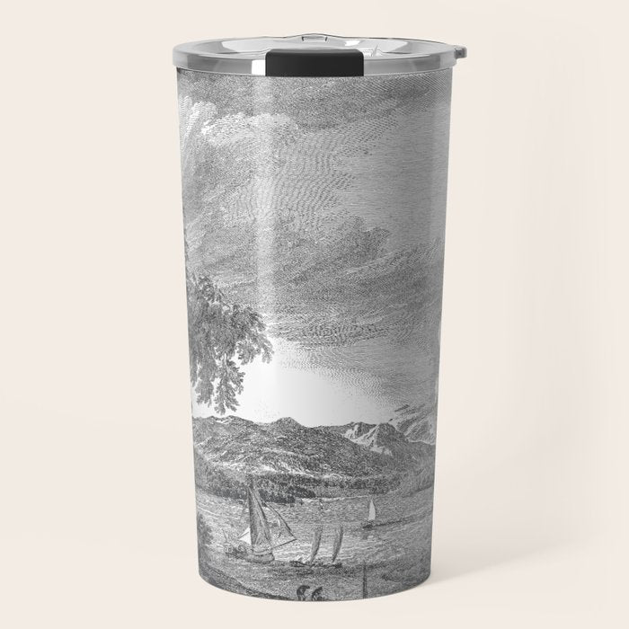 Hudson River and Catskills, Graphite and Crisp White Travel Mug Gallery Image 1