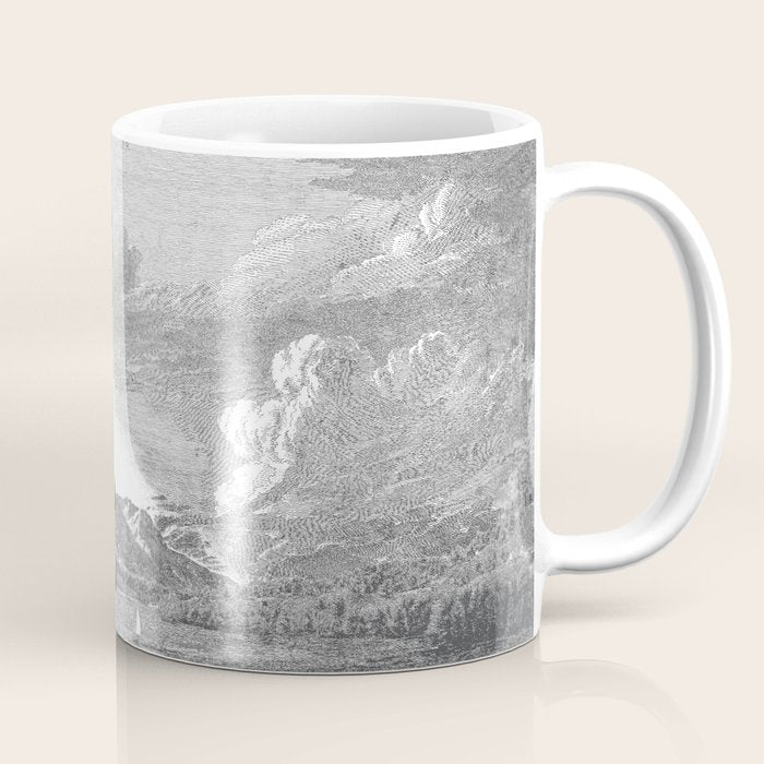 Hudson River and Catskills, Graphite and Crisp White Coffee Mug Gallery Image 1