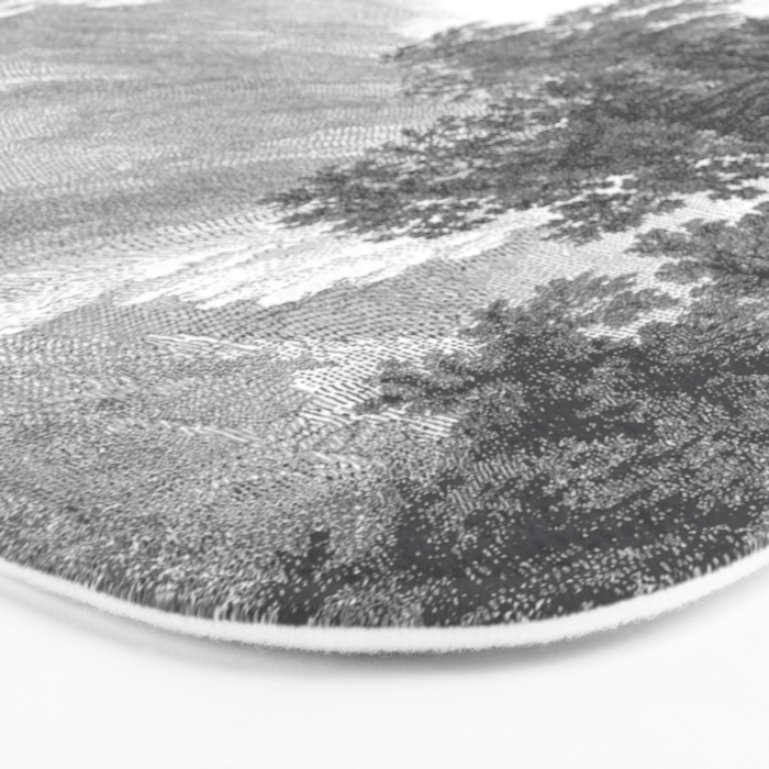 Hudson River and Catskills, Graphite and Crisp White Bath Mat Gallery Image 3