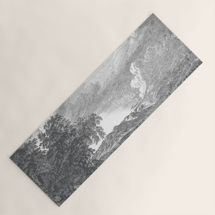 Hudson River and Catskills, Graphite and Crisp White Yoga Mat Gallery Image 1