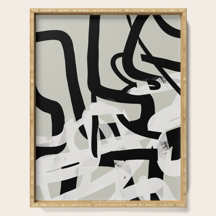 abstract line art II Serving Tray Gallery Image 1