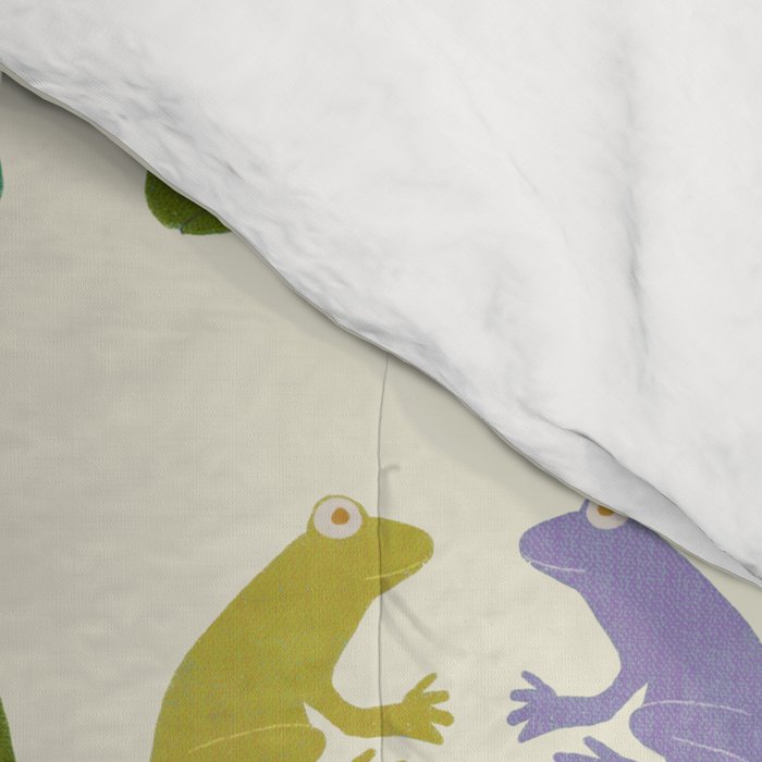 Frog friends pattern on cream Comforter Gallery Image 4