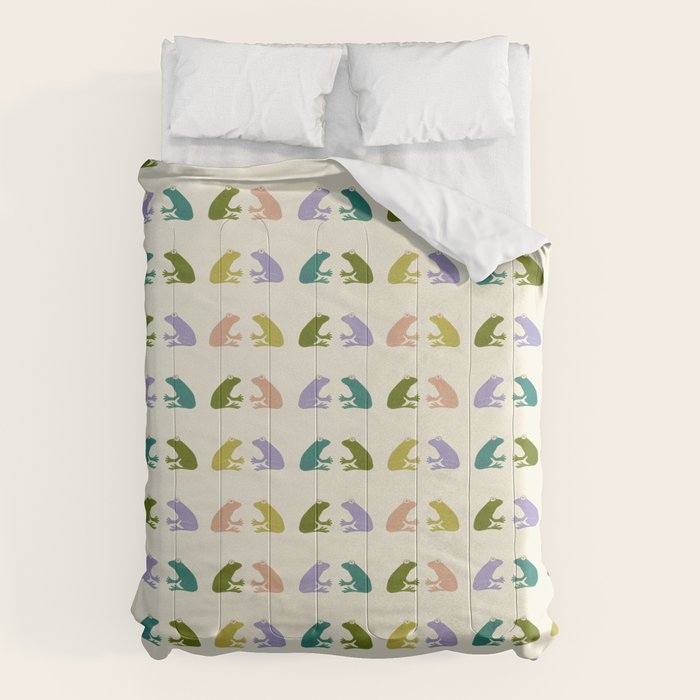 Frog friends pattern on cream Comforter Gallery Image 6