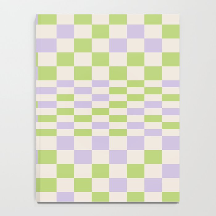 Happy Colorful Checkered Pattern Green and Lilac Notebook Gallery Image 4