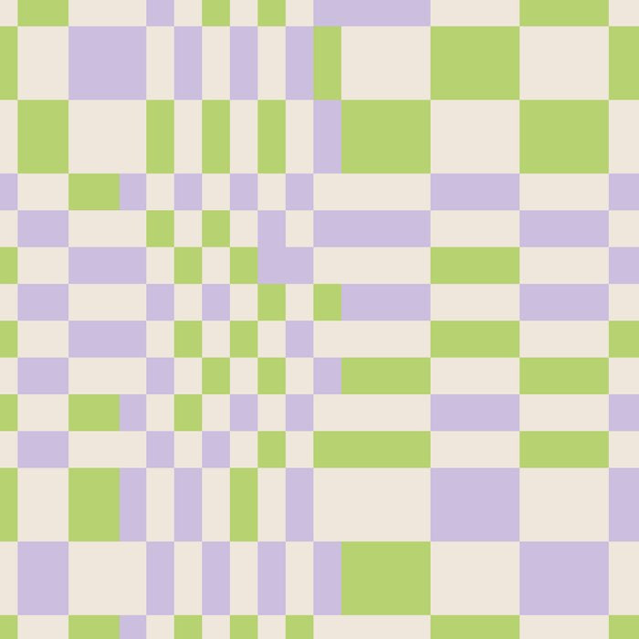 Happy Colorful Checkered Pattern Green and Lilac Coffee Mug Gallery Image 2