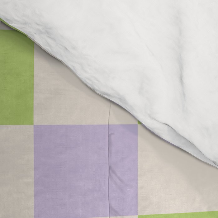 Happy Colorful Checkered Pattern Green and Lilac Comforter Gallery Image 4