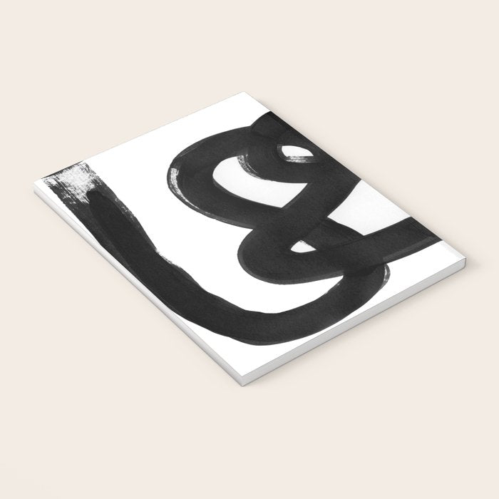 Knots Black & White Minimalist Ink Tribal Mid Century Pattern Dark Painting Pattern Notebook Gallery Image 3