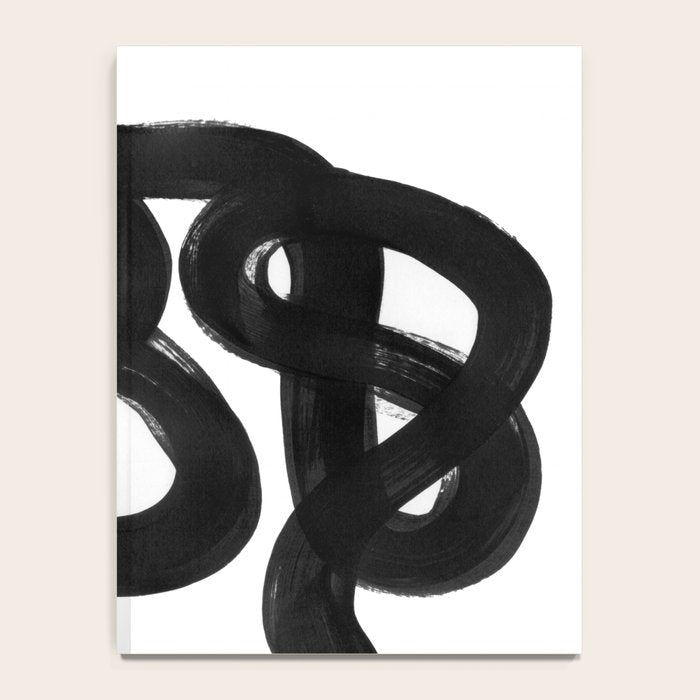 Knots Black & White Minimalist Ink Tribal Mid Century Pattern Dark Painting Pattern Notebook Gallery Image 4