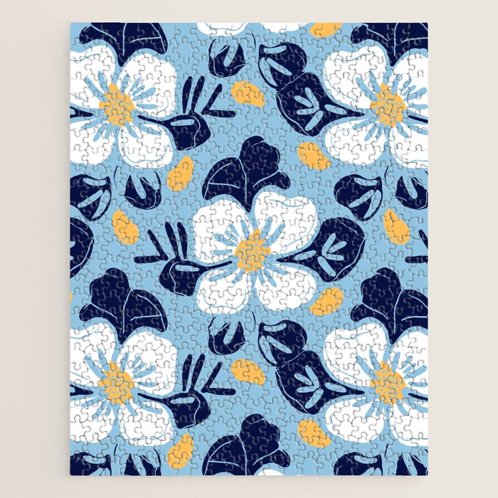 Vintage flower nature art pattern Jigsaw Puzzle Gallery Image 1