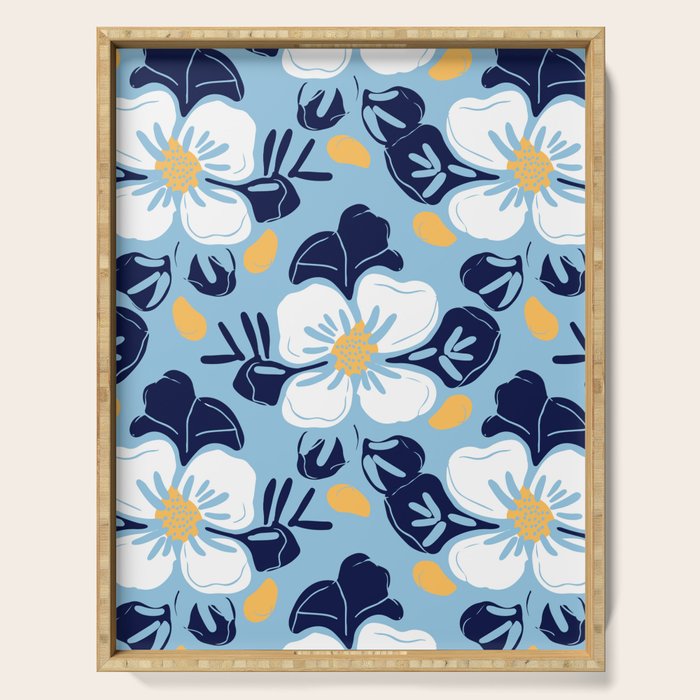 Vintage flower nature art pattern Serving Tray Gallery Image 1