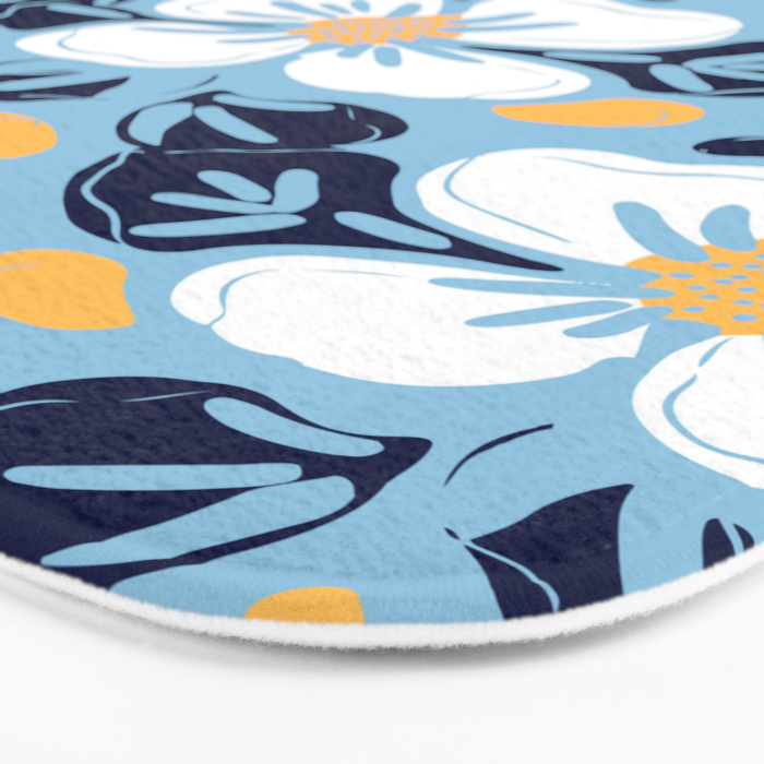 Vintage flower nature art pattern Bath Mat Gallery Image 3