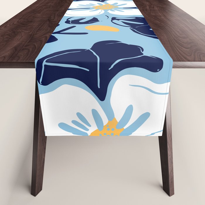 Vintage flower nature art pattern Table Runner Gallery Image 1