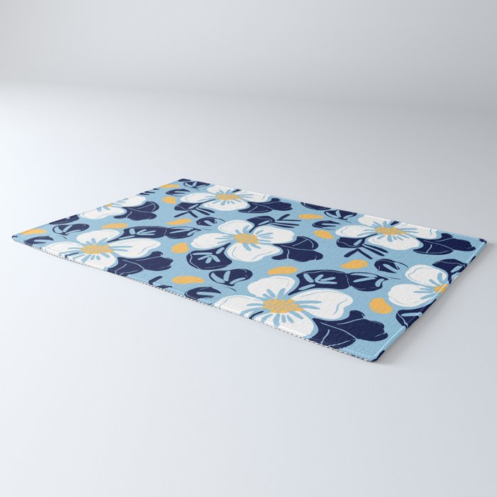 Vintage flower nature art pattern Rug Gallery Image 3