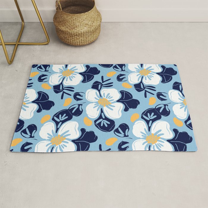 Vintage flower nature art pattern Rug Gallery Image 1