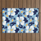 Vintage flower nature art pattern Outdoor Rug Gallery Image 1
