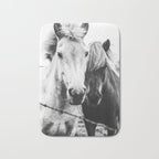 Horses Black and White Bath Mat Gallery Image 1