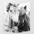 Horses Black and White Wall Tapestry Gallery Image 4