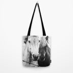 Horses Black and White Tote Bag Gallery Image 2