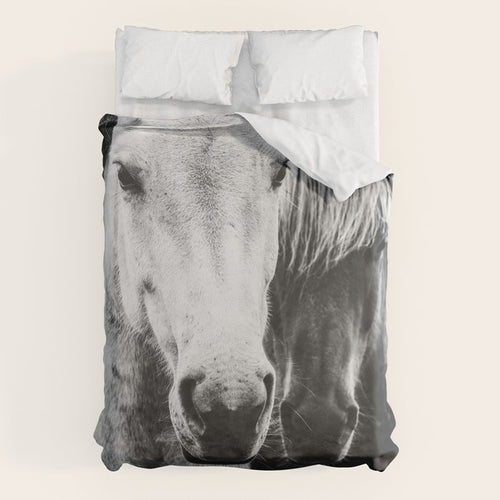 Horses Black And White Duvet Cover Gallery Image 6